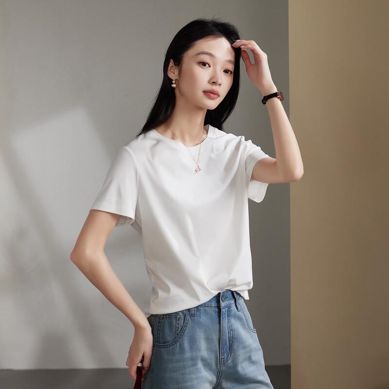 SOFSIL Women s Solid Color Round Neck T-Shirt S