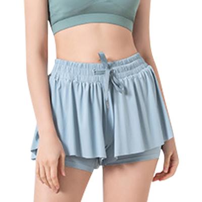 DAYCLOSET Yoga Shorts with Yoga108 Ice Women's Pants, Inner, One-Piece, Lightweight, Stretchy, (L, Blue)