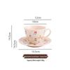 Shangqi Ceramic Flower Pattern Coffee Cup with Saucer
