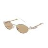 Stylish Sunglasses for Girls Boys Photo Props Travel Hip Hop Oval Frame Oval Frame Rhinestones Glasses Metal Eyewear