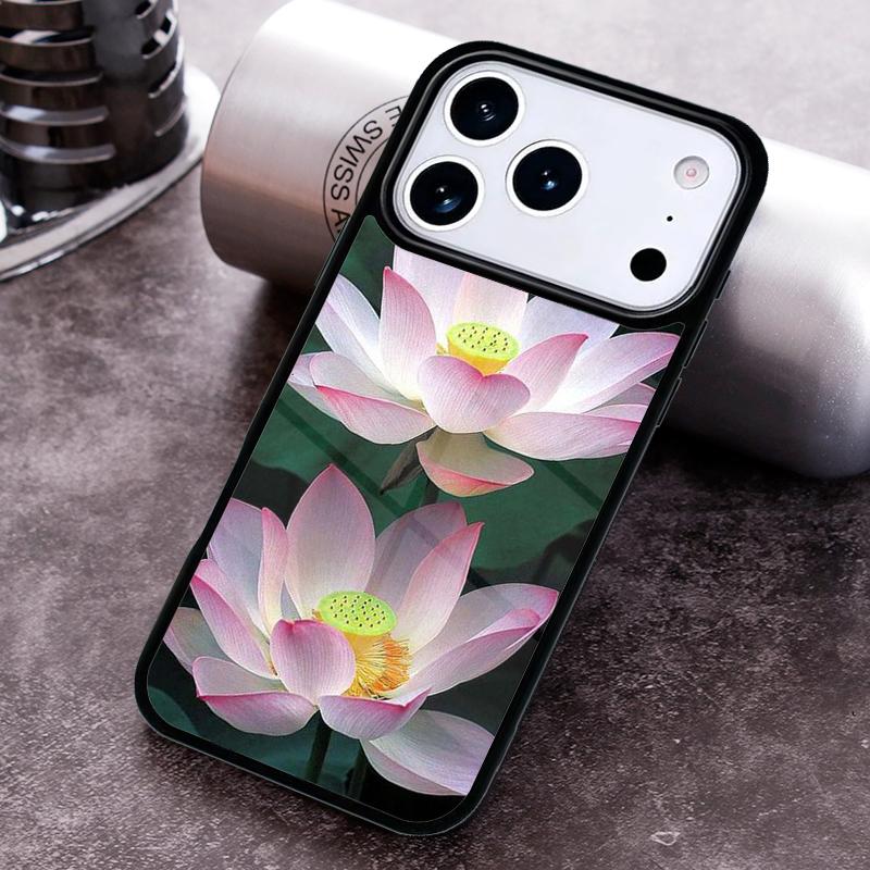 

Flower Lotus Phone Case for iPhone 17 16 15 Pro Max Air 14 13 12 11 Plus Shockproof Cover iPhone 14 Pro