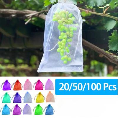 20-100 stücke Erdbeere Trauben Obst Wachsen Taschen Netting Mesh Gemüse Pflanzen Schutz Taschen Für Schädlingsbekämpfung Anti-vogel Garten Werkzeuge