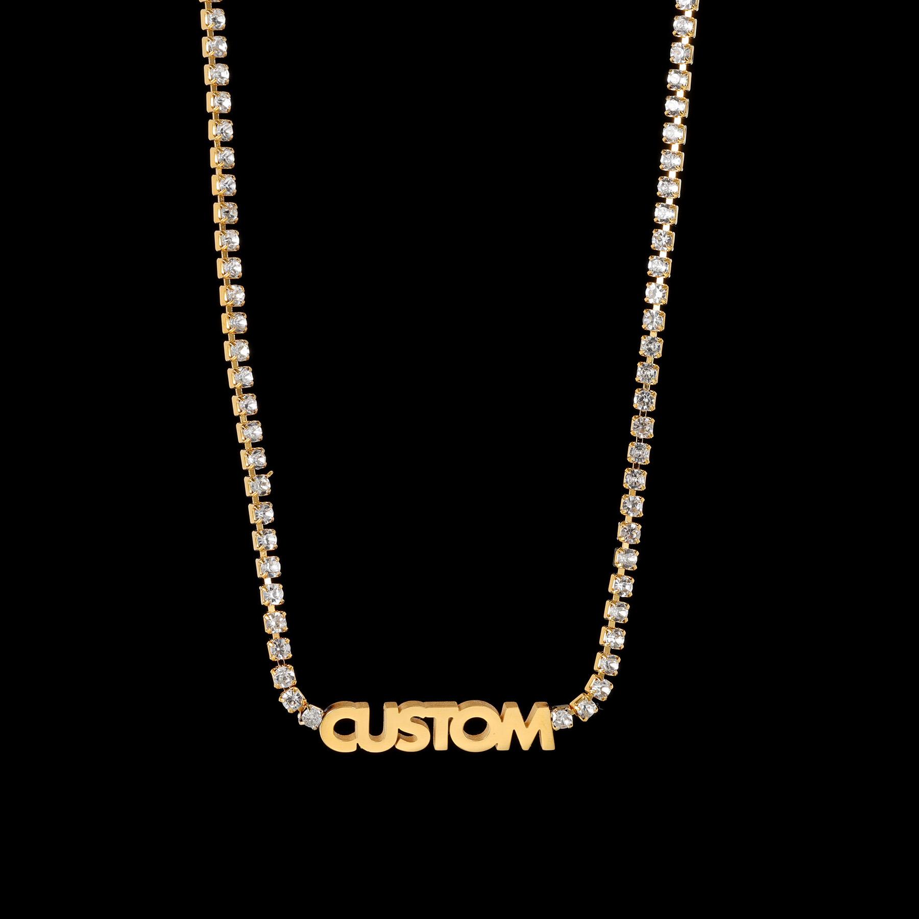 

Atoztide Custom Name Necklace Bracelet Jewelry Set with Zircon Stone Chain Stainless Steel Nameplate Personalized Birthday Gift Silver Color