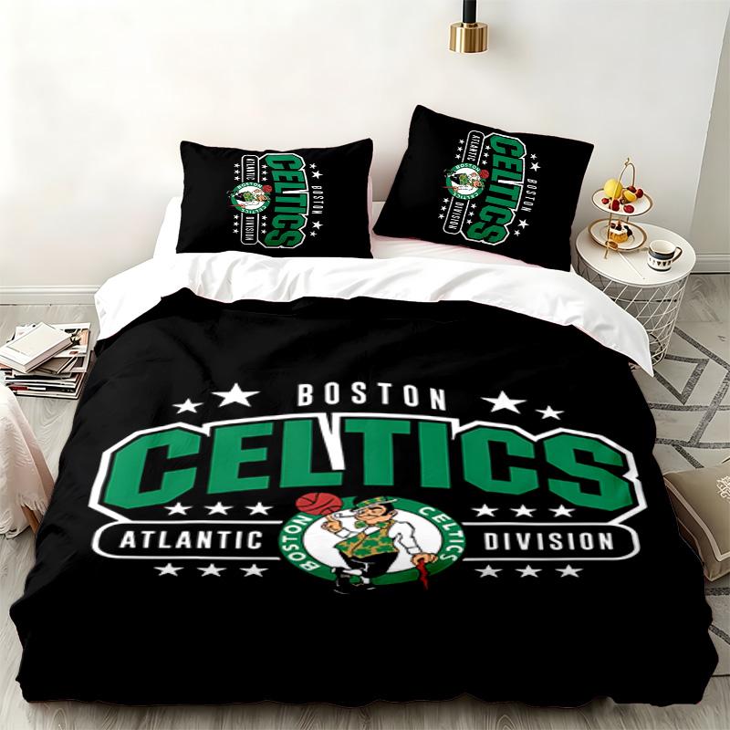 Boston Celtics 3pc Set Perfect for Bedroom Use Comfortable Bedding Set Includes a Duvet Cover and Two Pillowcases Ideal Birthday or Christmas Gift