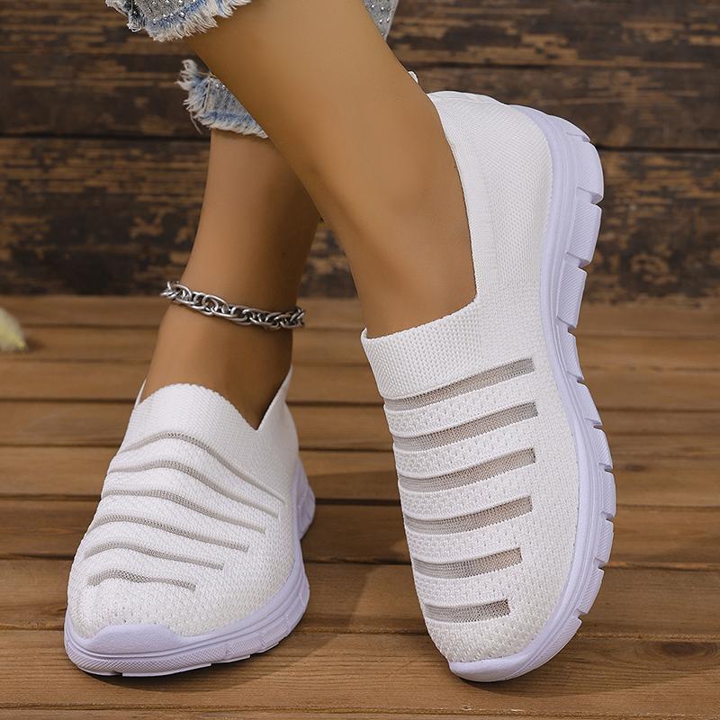 Fashion Lightweight Breathable Mesh Sneakers for Women Soft Sole Knitting Casual Shoes Woman Summer Comfortable Slip On Walking Shoes
