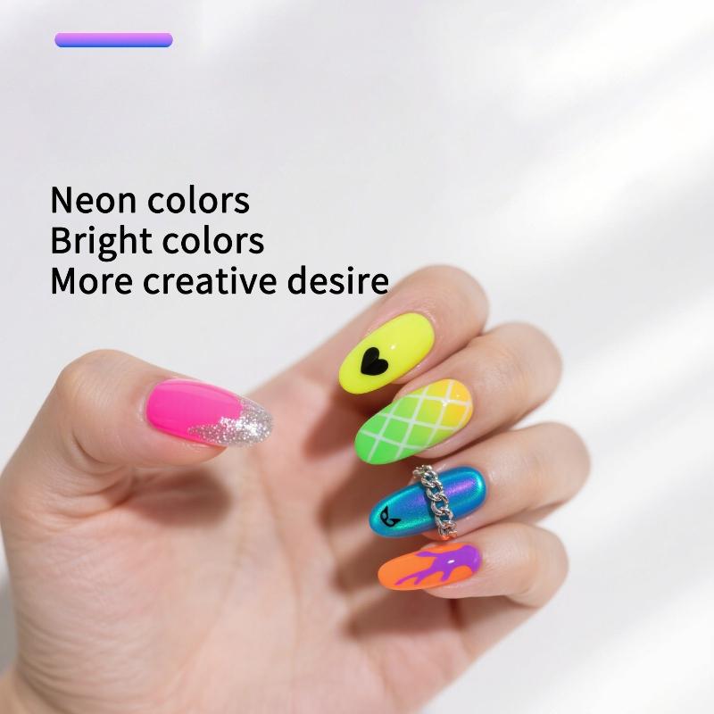 12-Color Neon Fluorescent Powder Kit 20ml Oil Water Dual-Use for DIY Resin Crafts Printing Art Pigments