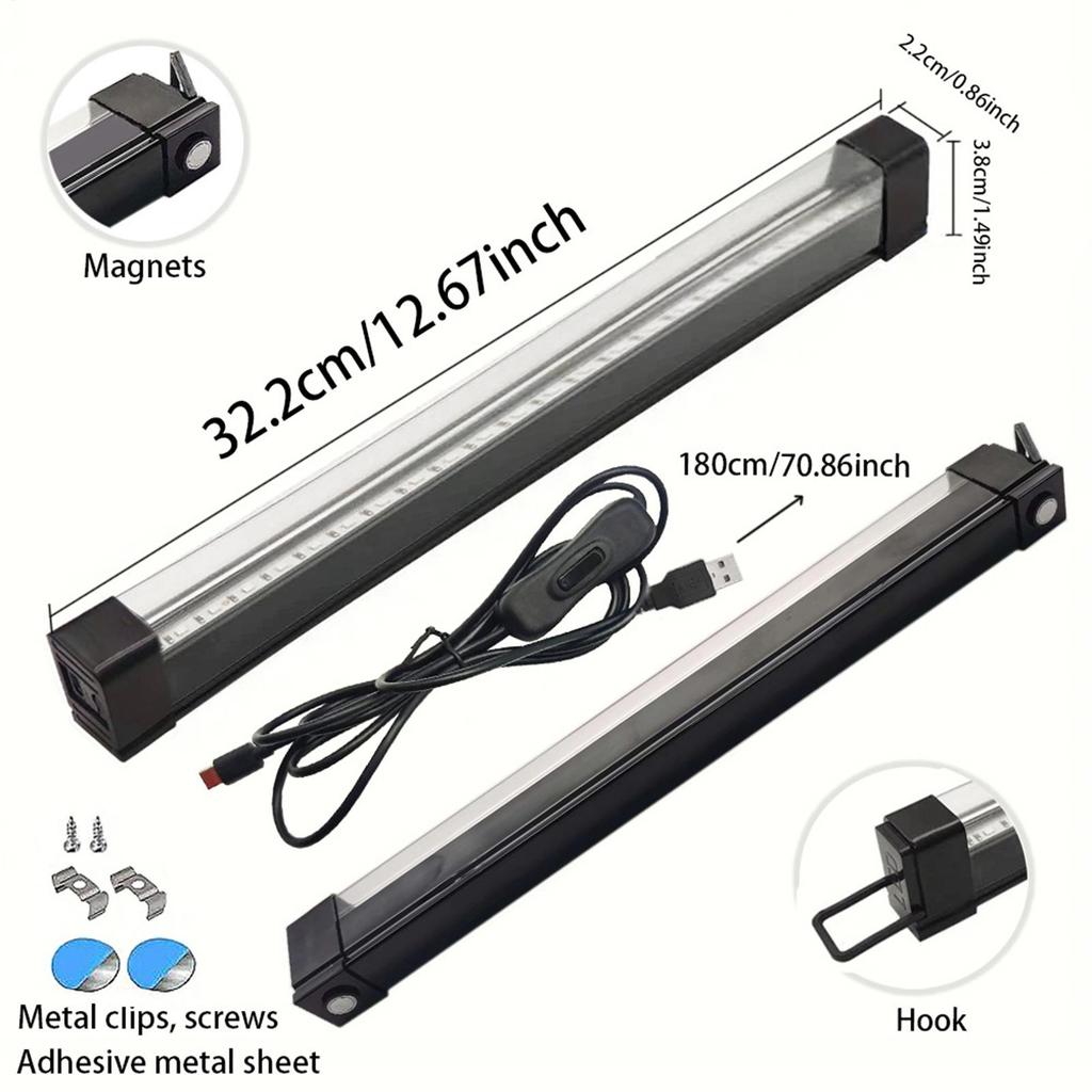Black Light LED Bar 9W Magnetic Portable Fluorescent Lamp USB Fluorescent Black Light Strip For Home Club Living Room Bedroom