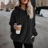 European & American Style Women's Hooded Fleece Sweatshirt Jacket