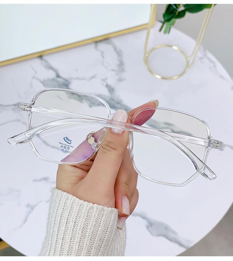 Photochromic Glasses Women Anti Blue Light 0 To-4 0 Large Frame Ultra Light Transparent Myopia Glasses