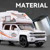 1/32 Chevrolet Silverado Recreational Vehicle RV Alloy Car Model Sound and Light Children's Toy Collectibles Birthday Gift