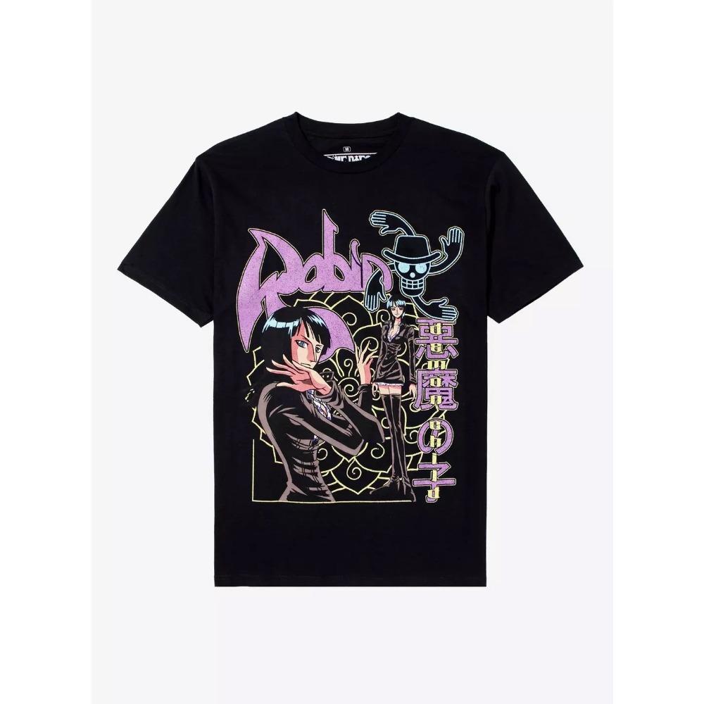 One Piece Nico Robin Unisex Pure Cotton Tshirt 2026 Summer Hot Anime Print American Casual Short Sleeved Top M