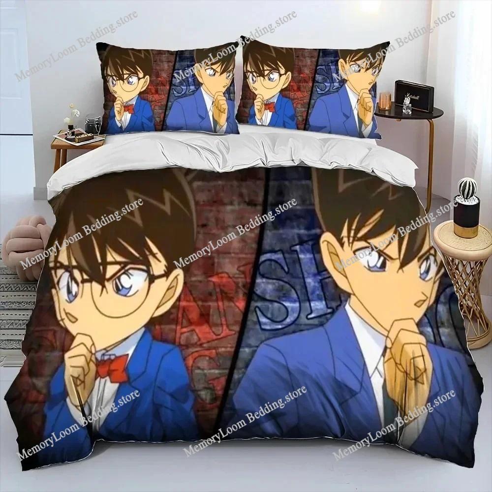 Detective Conan Premium Luxury Bedding Set Japan Cartoon Soft Duvet Cover Plush Comforter Bedspread Twin/Single Size Printed