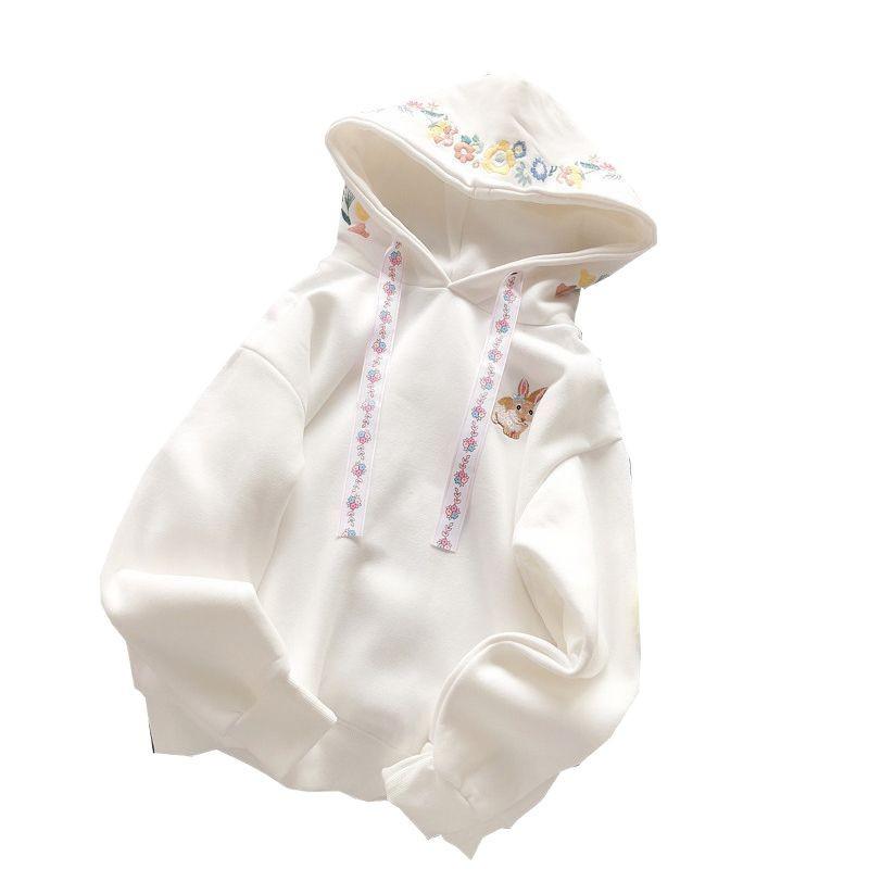 Trendy Women's Korean-Style Autumn/Winter Fleece Rabbit Sweatshirt