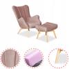 Vika Scandinavian Armchair with Footrest, Pouffe, Profiled, Family Meble, Lilac Pink