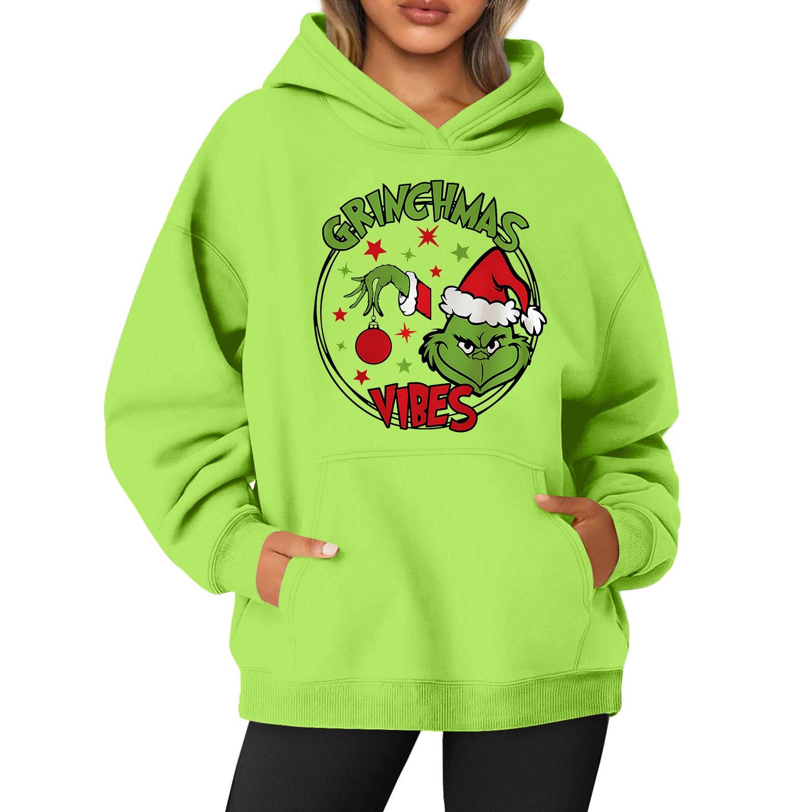 

Уродливые рождественские толстовки для женщин Забавные графические толстовки с капюшоном Толстовки с длинным рукавом Пуловеры Свитера XXL винный