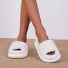 Classic Slippers for Women Casual Flat Low Heels Sweet Basic Shoes for Women Solid Fur Slip on Winter Slides Plus Size