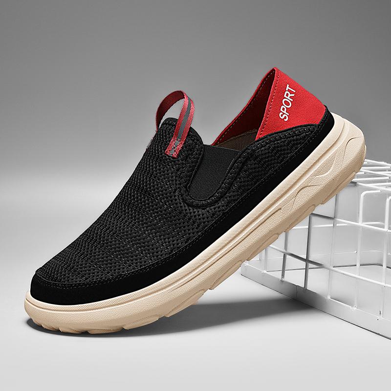 New Men's Summer New Single Shoes Lightweight Breathable Sports Mesh Shoes Casual Wear Resistant Cloth Shoes