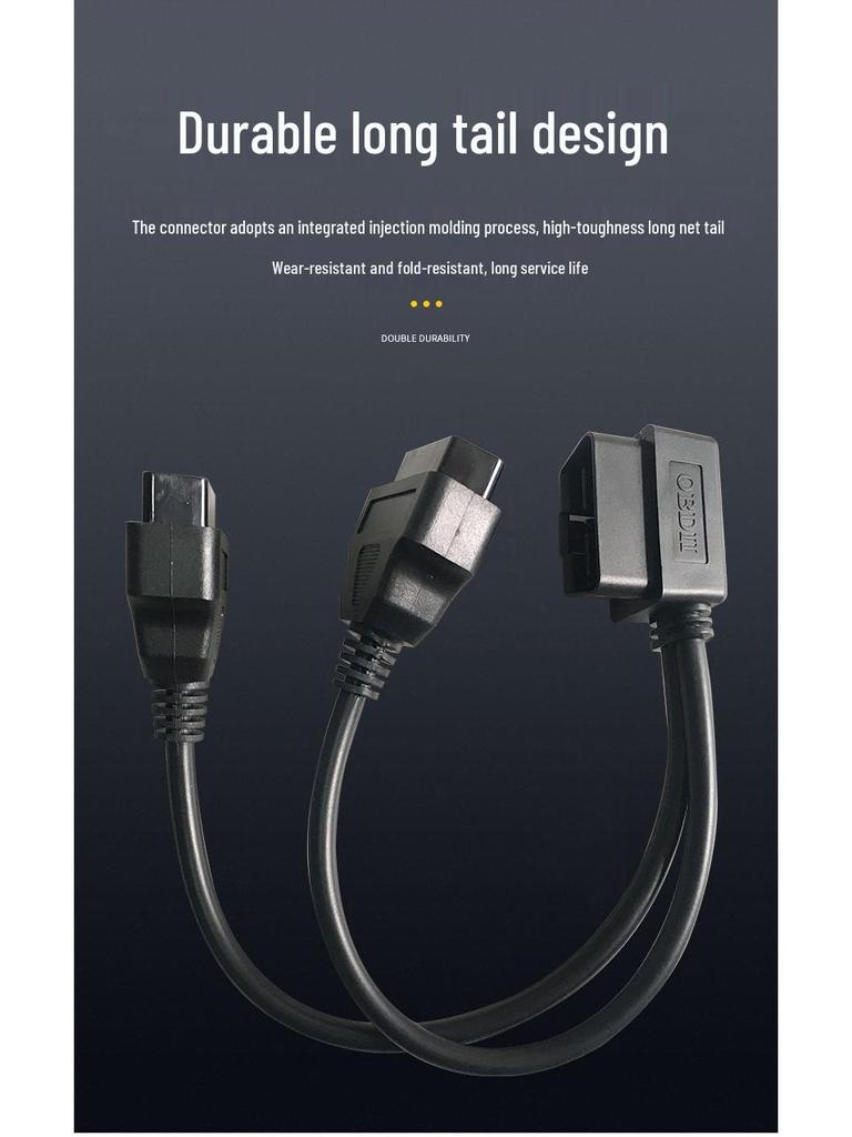OBD2 Dual Port Extension Cable for Car Diagnostics