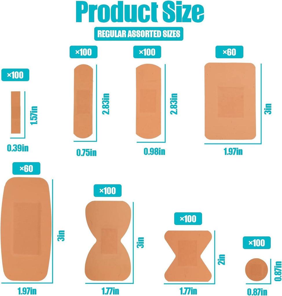 100 Pcs First Aid Waterproof Wound Plaster Medical Anti-Bacteria Band Aid for Home Travel First Aid Kit Emergency Kits