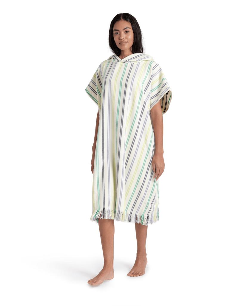 Poncho Cambio con Cappuccio Arena Burro - Verde Morbido 007461/100 Taglia Unica