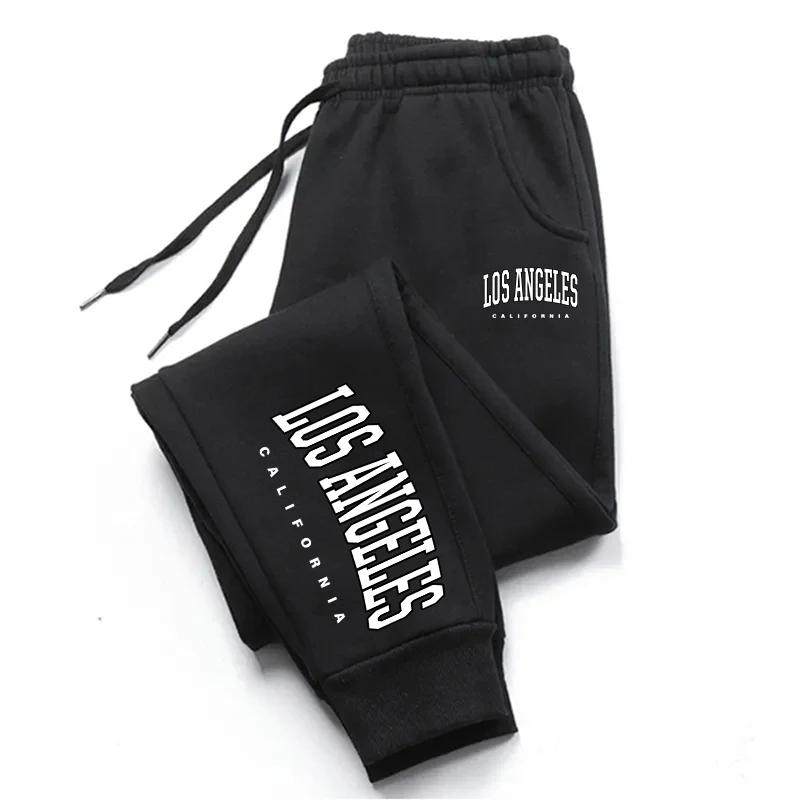 Los Angeles Womens Mens Sweatpants Elastic Waist Casual Outdoors Jogging Pants High Quality Fashion Versatile Sport Trousers