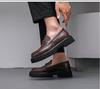Men's Cross-Border Thick-Soled Leather Loafers - Big Toe Slip-On, Plus Size, Fashion Platform Shoes