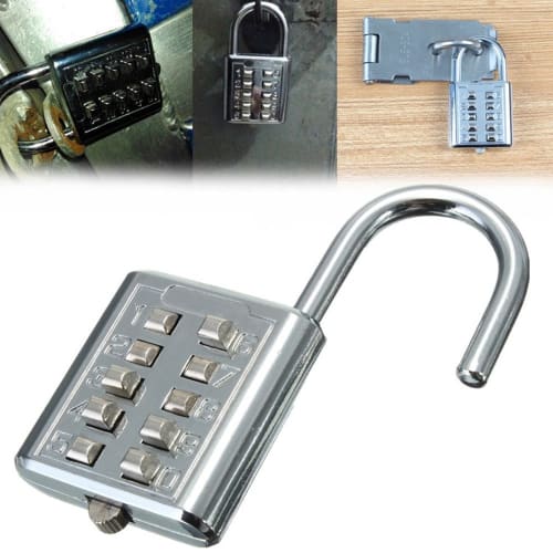 MIFO Padlock, Push Button, Password Lock, Fixed Number, Suitcase Luggage, Locker Room, Warehouse, Shed, Toolbox, Anti-Theft, Durable and Secure Padloc