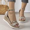 Summer Footwear Plus Size Wedge Sandals with Thick Bottom Fishmouth Buckle with Bag and Sponge Cake Sandals