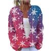 New Christmas 3D Print Faux Fur Knit Cardigan Coat