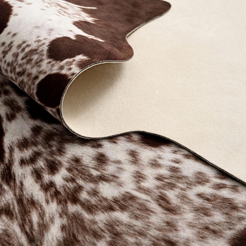 NOAHAS Faux Cowhide Rug Carpet Cute Cow Hide Rug for Living Room Bedroom Western Home Decor Faux Fur Cow Print Rugs