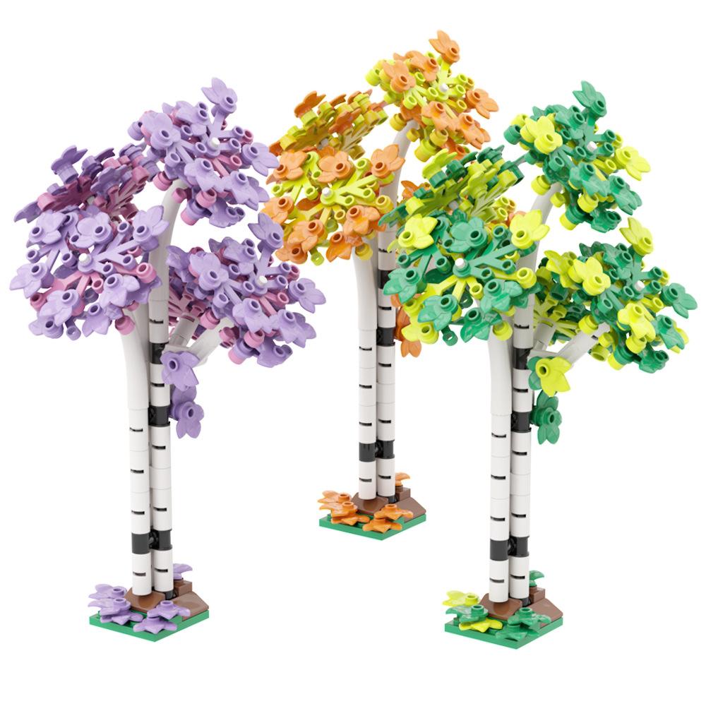 Assembled Aspen Tree Big Banyan Tree Building Block Children'S Interactive Flower Tree Plant Scene Ornament Parts