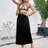 Women High Waist Pocket A Line Jean Denim Skirt