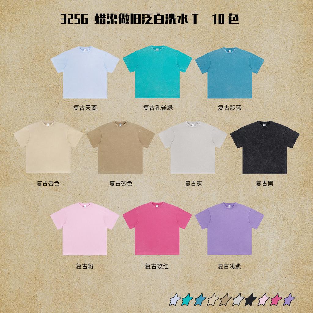 325 GSM 100% Cotton Washed T-Shirt Customized Pattern Print Men's Tees
