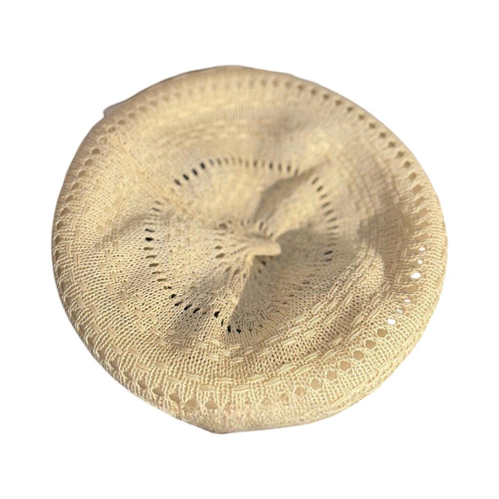 Ladies' Big Head Beret Hollow Weaving Painter's Hat