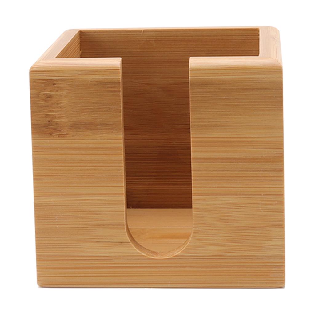 Tissue Box Bamboo Wood Textured Rectangular Paper Storage Organization for Kitchen Office