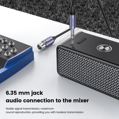 MOSWAG 6.35mm TRS Male To XLR Female Guitar, XLR Female To 1/4" Cable, Compatible with Amplifiers, Microphones, Mixers, and Dynamic Microphones