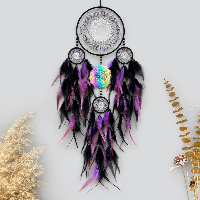 Handmade Dream Catcher Pendants 3D Wind Chimes Wall Hangings Ornament Home Decoration Wind Chimes Dream Catcher