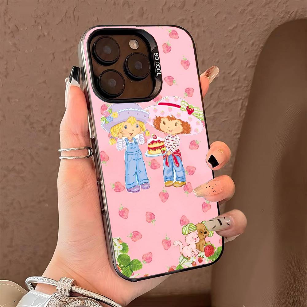 Strawberry Sh-SHortcakeS phone case for iPhone 17 17Air 16 15 14 13 12 11 Pro Max Plus Colorful Silver