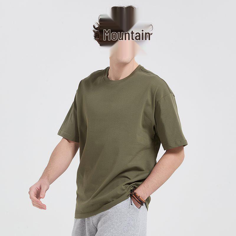 Hochwertiges Herren-Kurzarm-T-Shirt aus gekämmter Baumwolle (220g) mit leicht überschnittenen Schultern - Sommer 2026 Kollektion