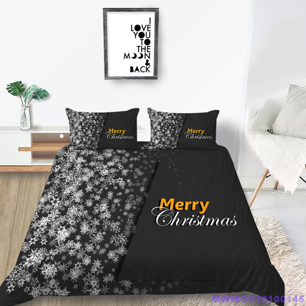 Christmas Home Bedding Set Deluxe Quilt Cover Pillow Case Home Bedding Set AU/EU/US Full Size Single/Double Bed