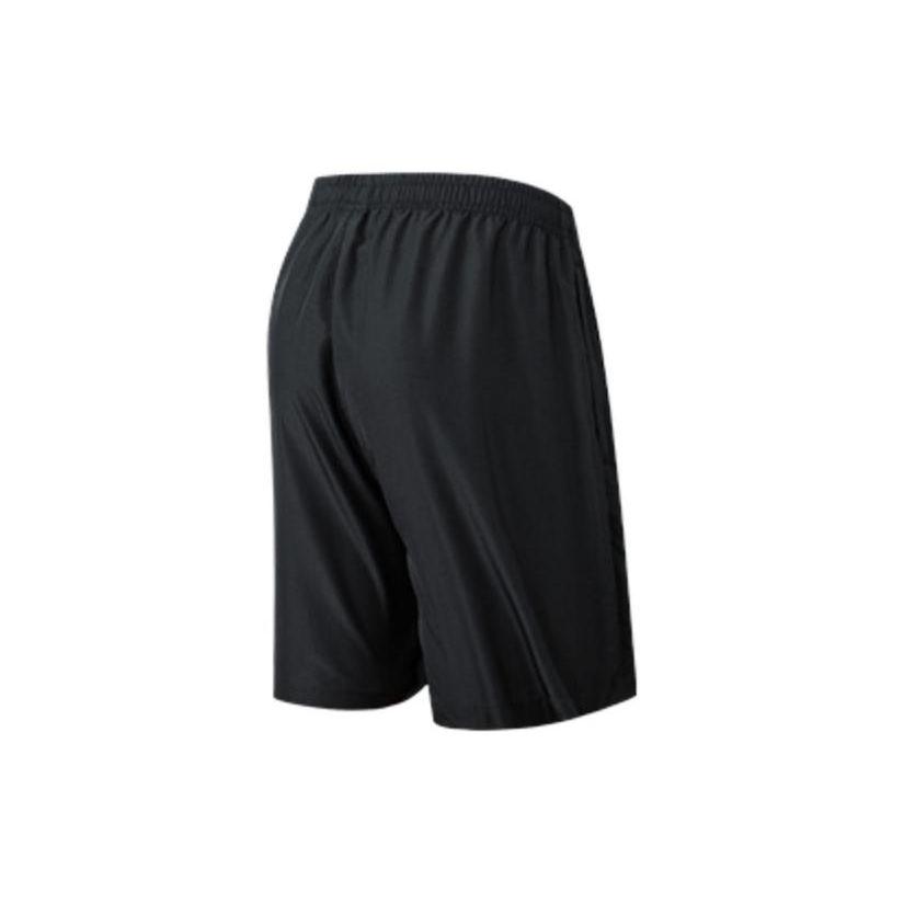 Anta Solid Color Logo Print Elastic Waist Straight Leg Sport Shorts Men Bottoms Black 952327503-4