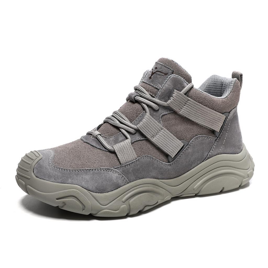 Men's High Top Sneakers High Quality Suede Casual Shoes Outdoor Non Slip Hiking Boots Lace Up Platform Booties Botas Para Hombre