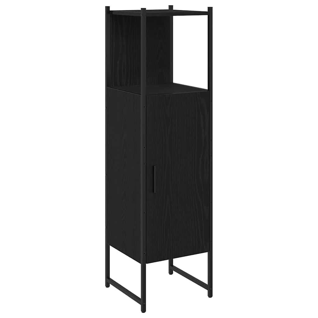 Bathroom Furniture Set with Shelf 4 pcs Black Wood Based Material