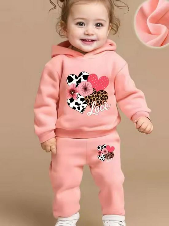 Baby Girl Floral Hoodie & Pants Set - Spring/Autumn Sportswear