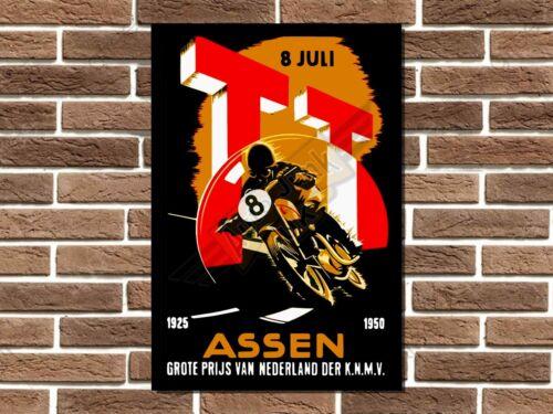 

Assen TT Metal Wall Sign Garage Sign Wall Plaque Man Cave Office Bar ShopAluminumtin sign 20x30cm（7.8x11.8inch）