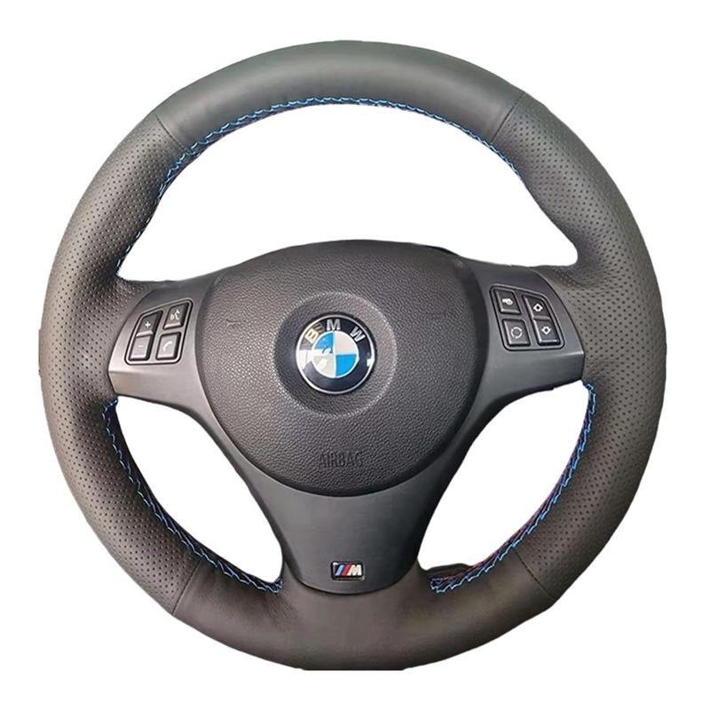 Car Steering Wheel Cover For BMW E81 E90 Pack M Sport M3 E91 E92 E93 E87 E82 E88 X1 E84 Hand-stitched Microfiber Leather