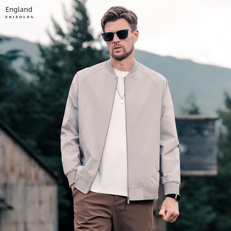 

Yingjuelun Thickened Fleece Men s Jacket, Autumn and Winter Casual Versatile Coat, Men s Baseball Collar Spring and Autumn Short Jacket Light Gray X L
