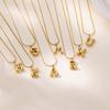 Vintage Stainless Steel Glossy Letter Necklace Female Zircon Cute Bubble English Letter Pendant Necklace New