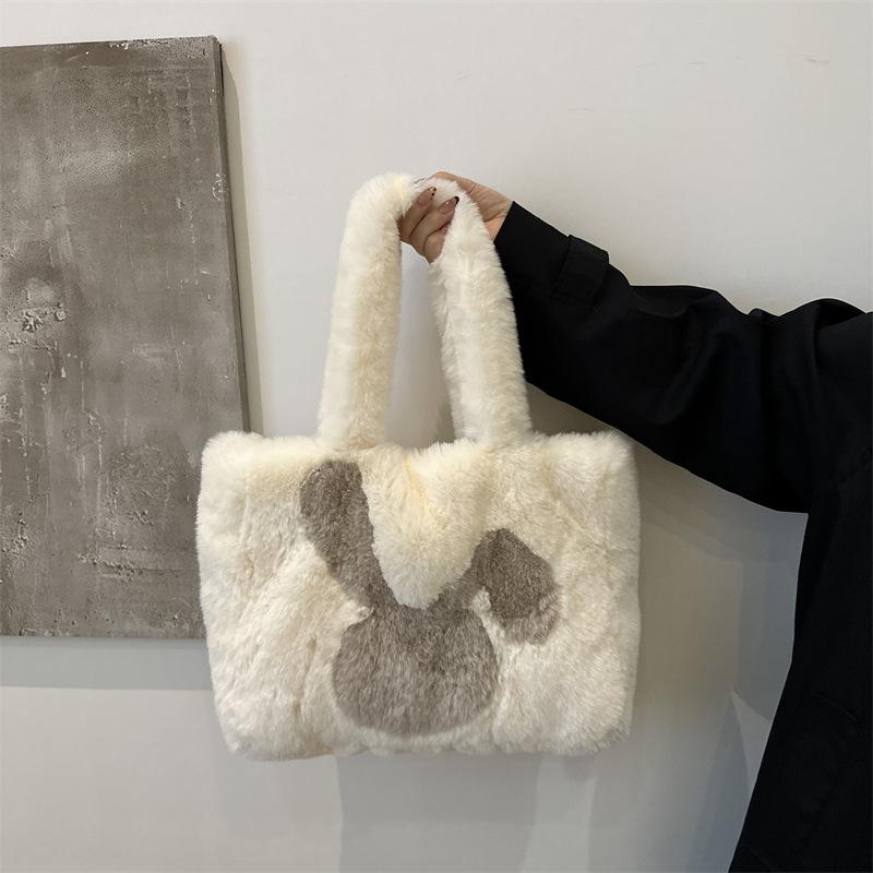Large Capacity Plush Handbag New Winter Versatile Cute Tote Bag Underarm Bag