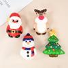 4pcs Christmas Anti-Stress Relief Toy Santa Claus Xmas Tree Squeeze Bounce Toy Kids New Year Gift Christmas Party Decor